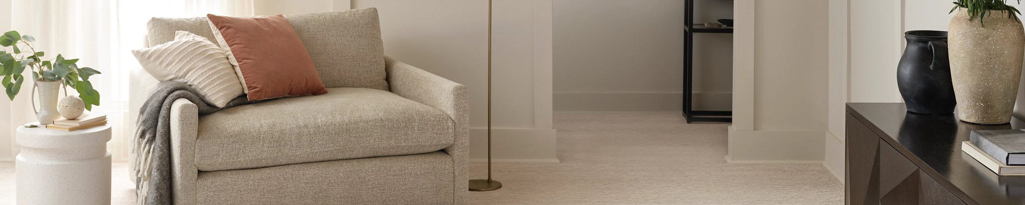 beige couch on carpet from Carpet Cabin, Inc. in Fort Smith, AR
